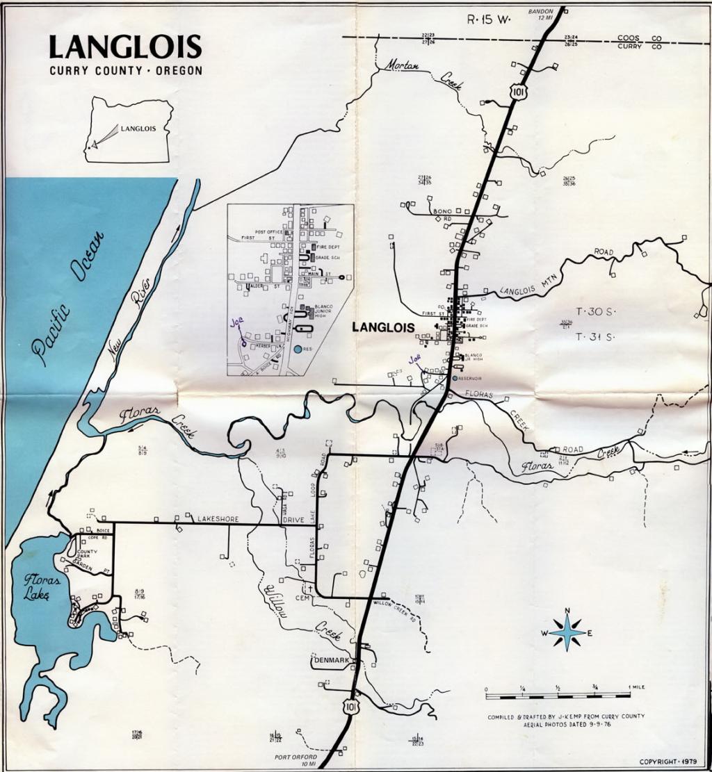 Langlois Map 1979 to World Famous Langlois Oregon